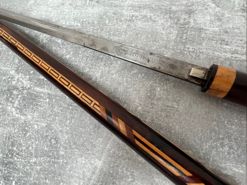 Hardwood Inlaid Sword Stick with a Toledo Blade View XIV