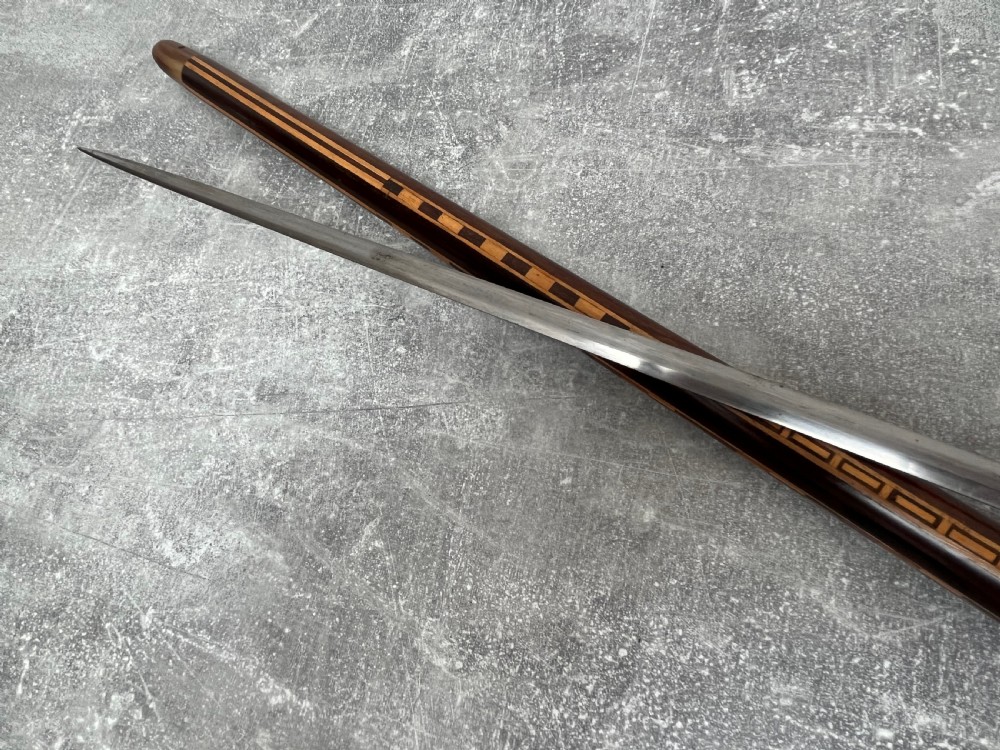 Hardwood Inlaid Sword Stick with a Toledo Blade View XV