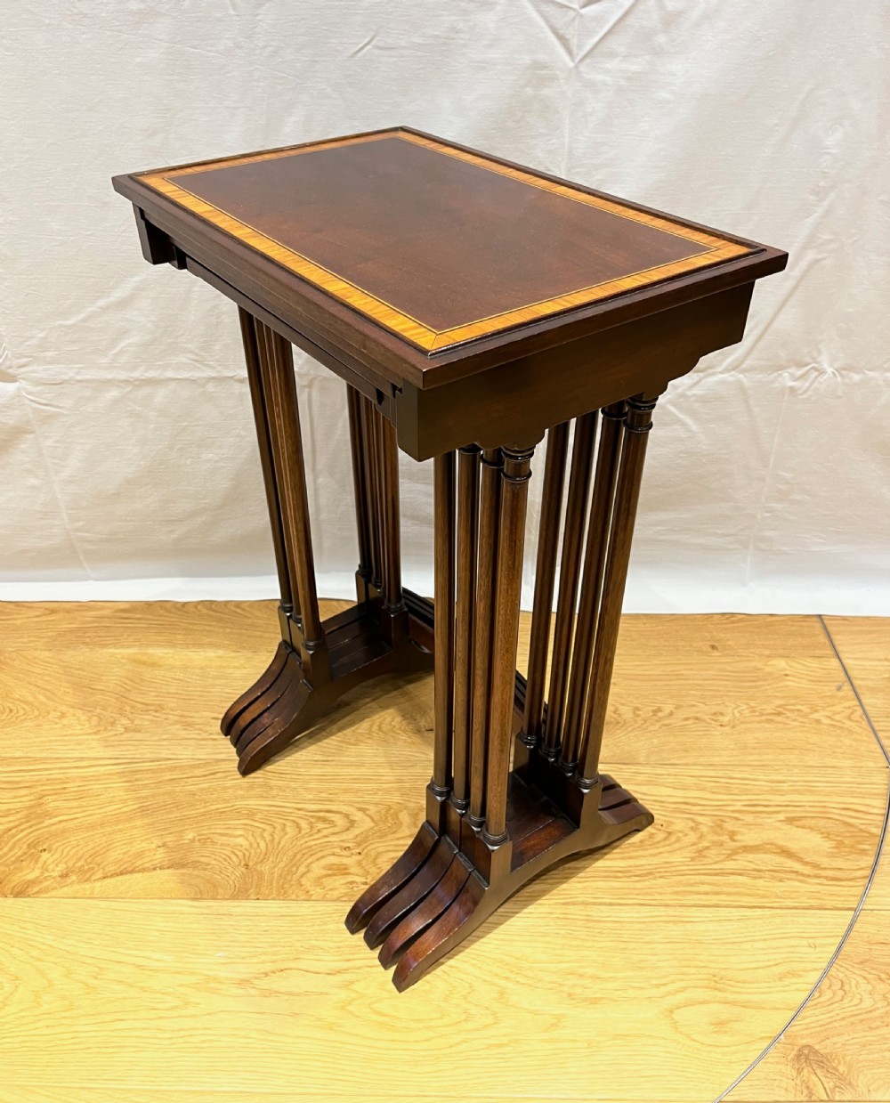 Nest of 4 Inlaid Mahogany Tables View III