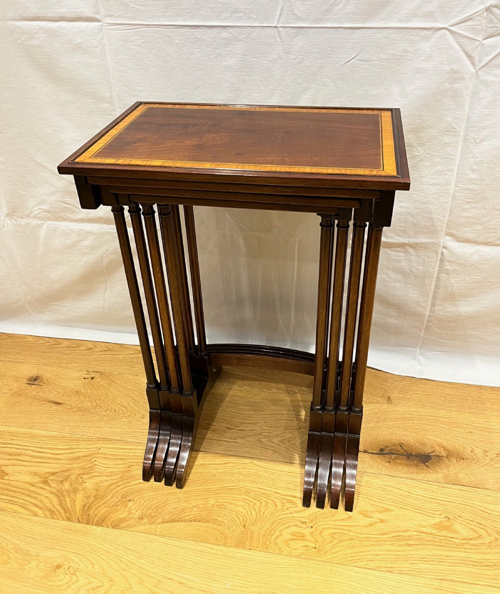 Nest of 4 Inlaid Mahogany Tables View IV