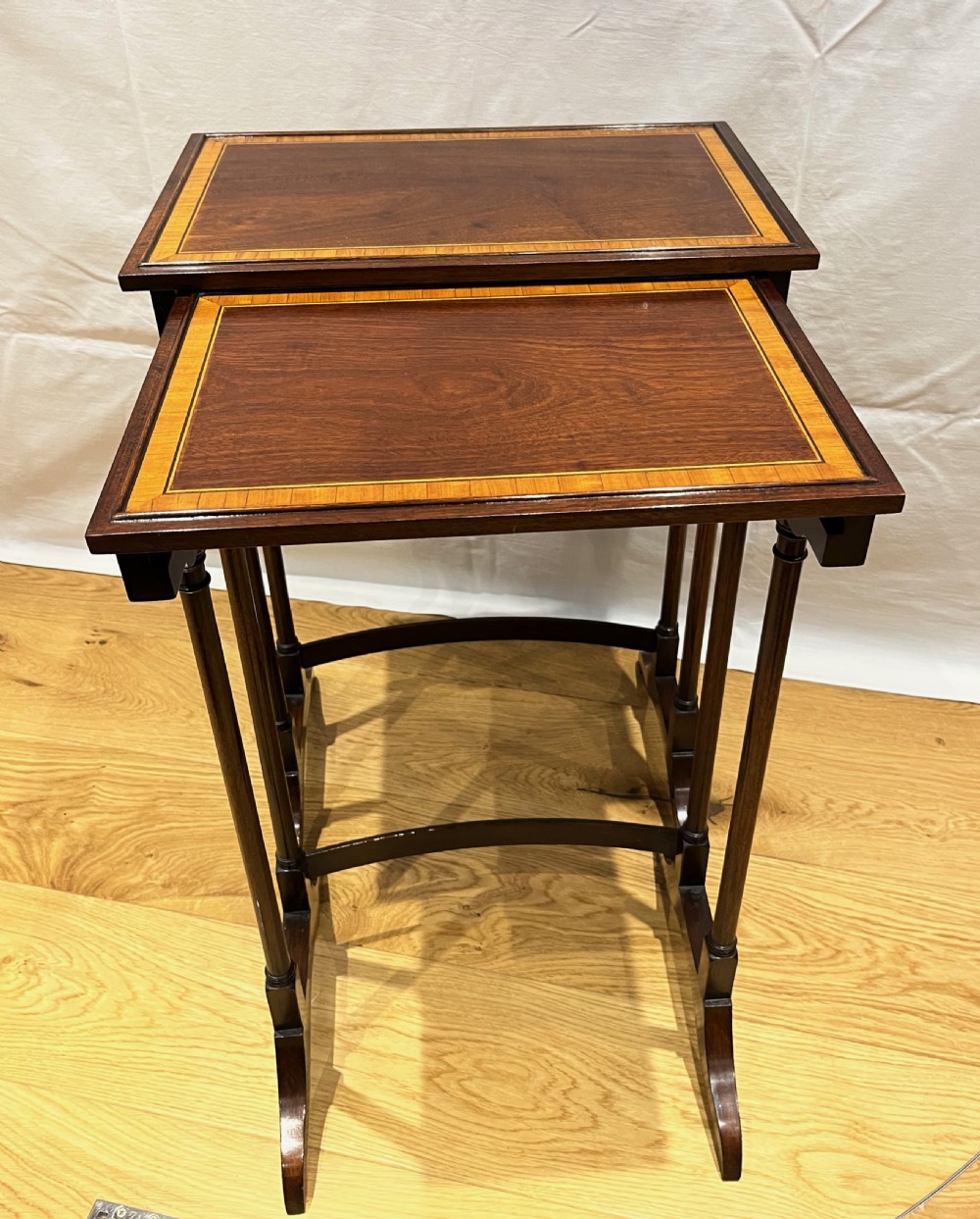 Nest of 4 Inlaid Mahogany Tables View VII