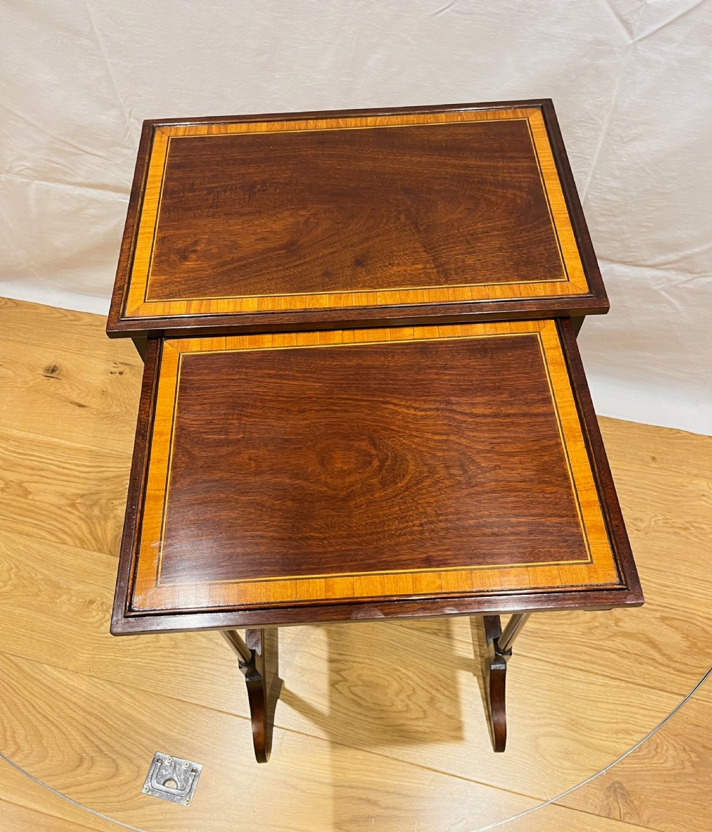 Nest of 4 Inlaid Mahogany Tables View VIII