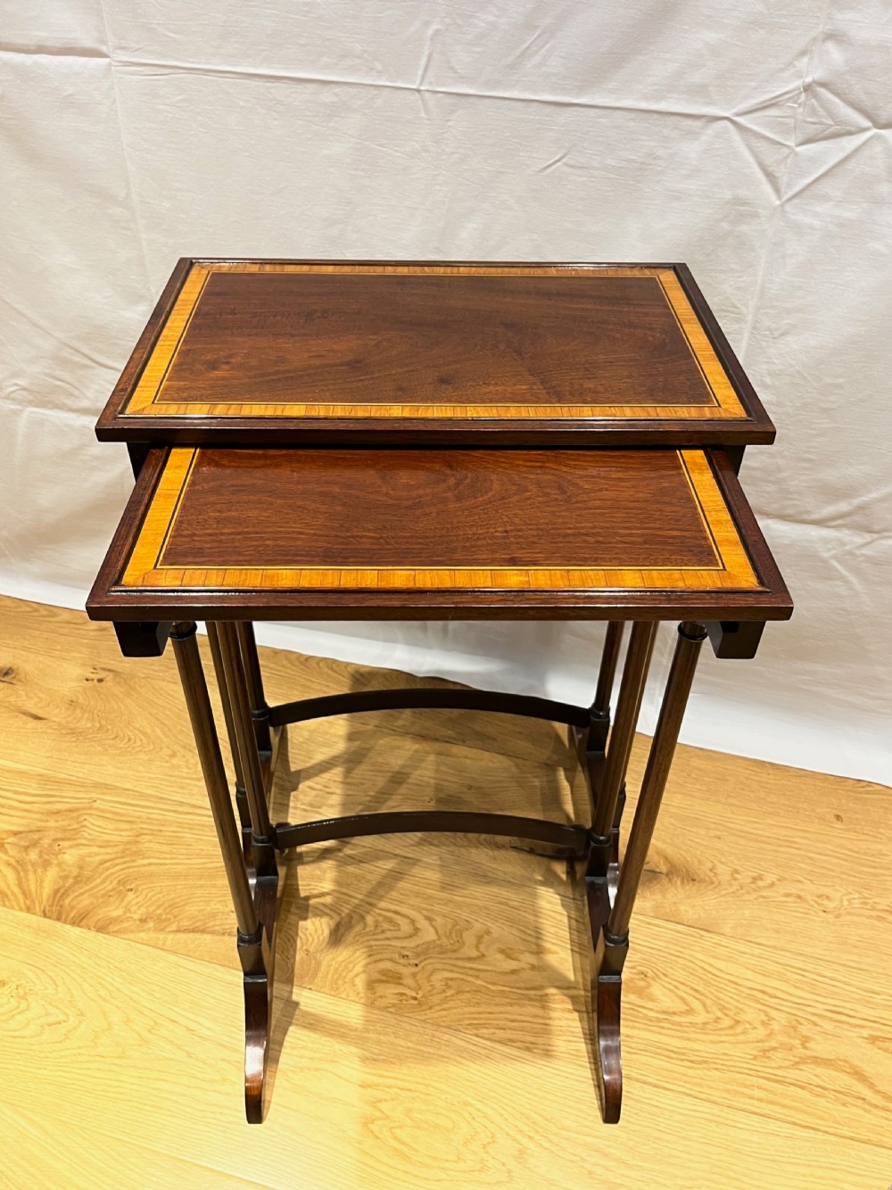 Nest of 4 Inlaid Mahogany Tables View IX