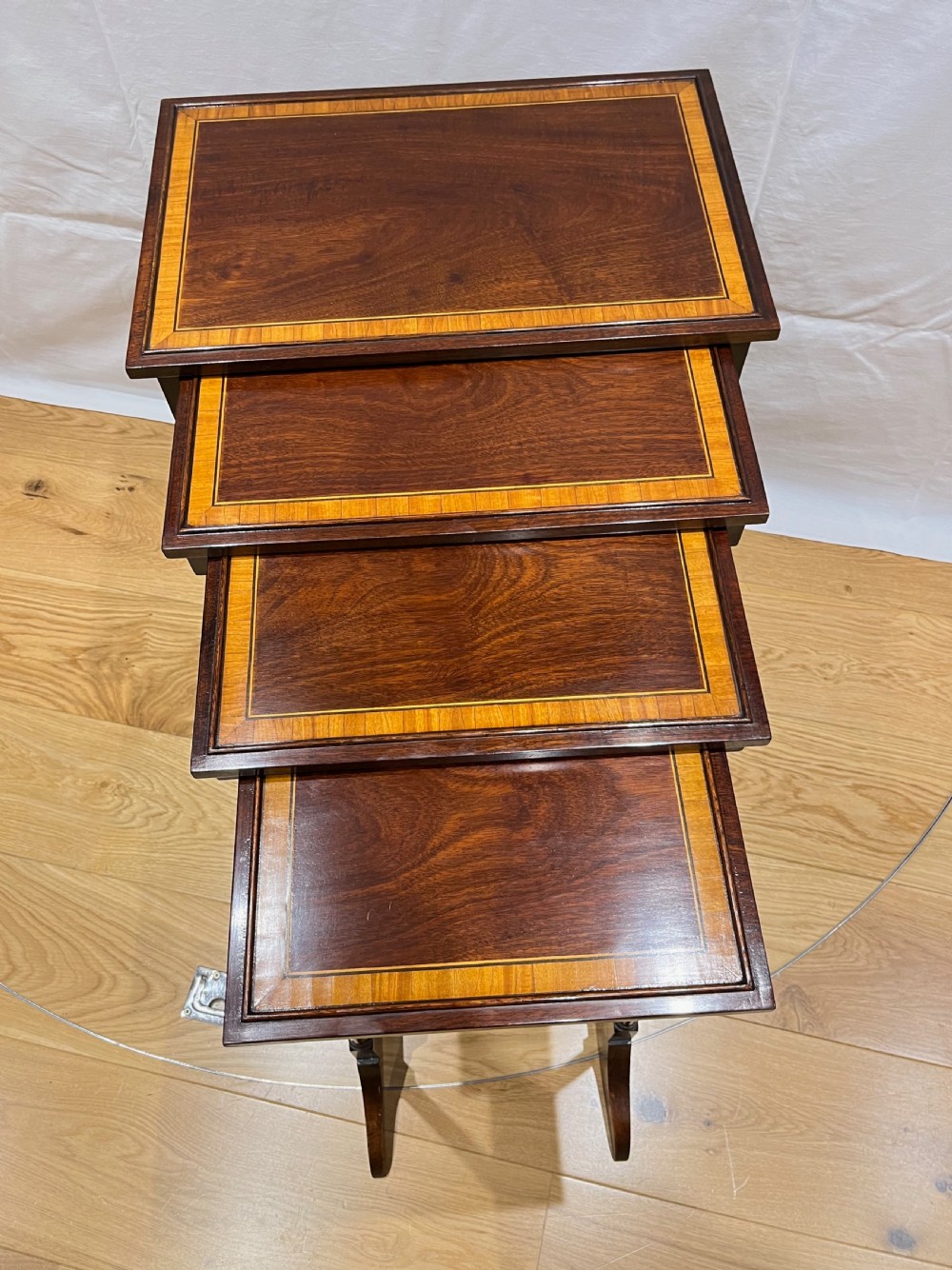 Nest of 4 Inlaid Mahogany Tables View XIII