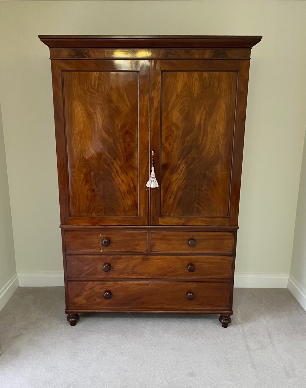 Regency Flame Mahogany Linen Press