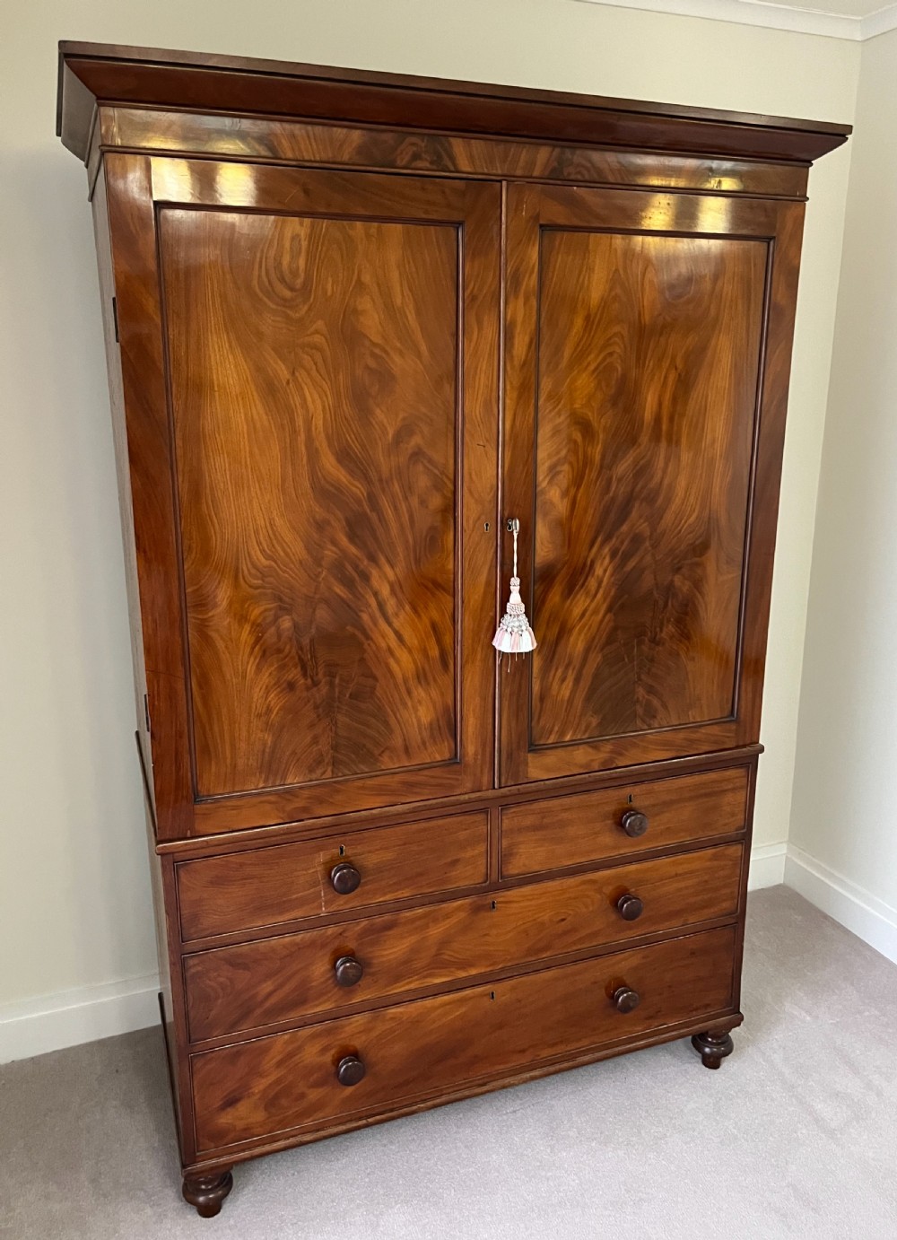 Regency Flame Mahogany Linen Press View XII