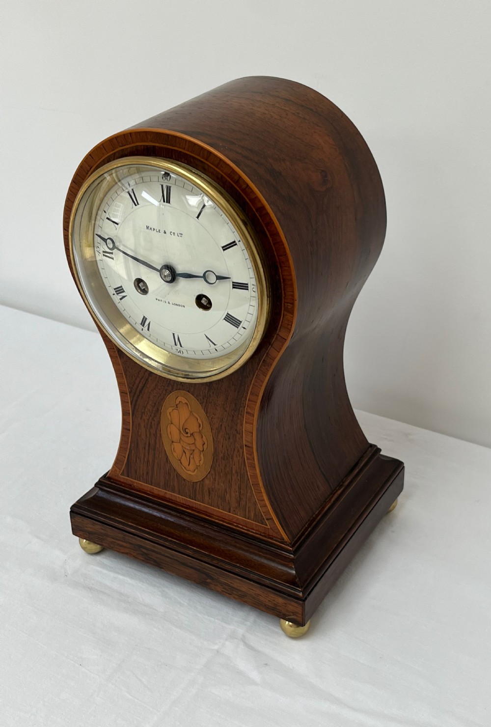 Rosewood Balloon Mantel Clock View XII