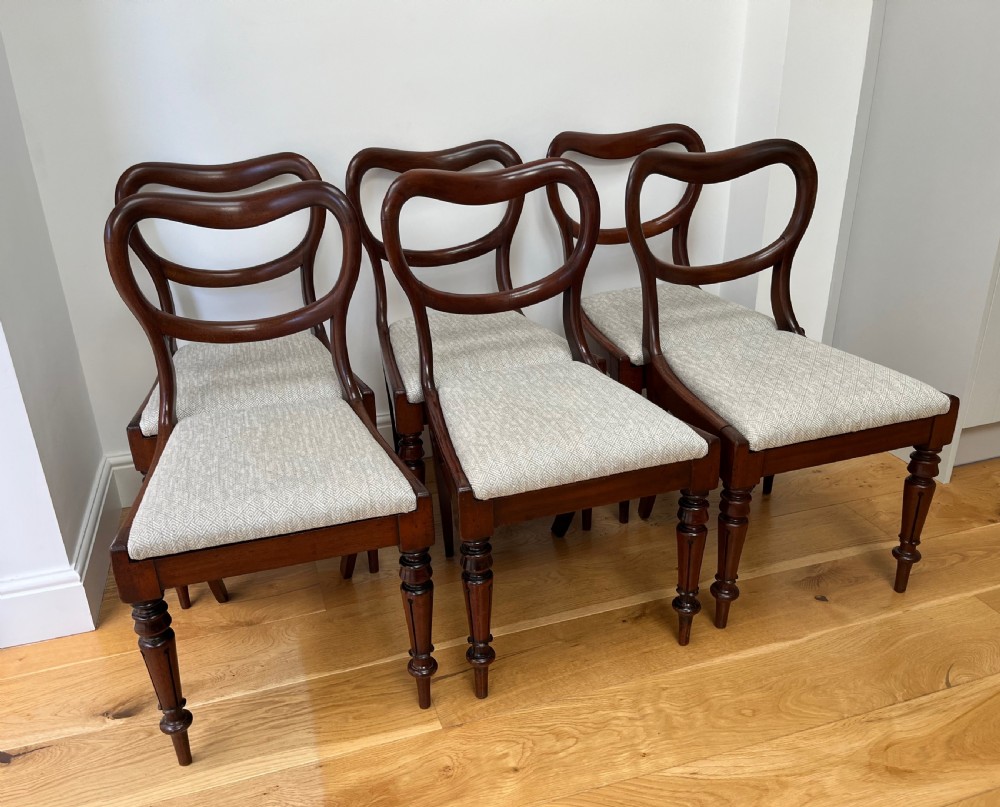 Set of Six Mahogany Balloon Back Dining Chairs View III