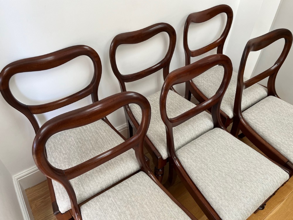 Set of Six Mahogany Balloon Back Dining Chairs View VII