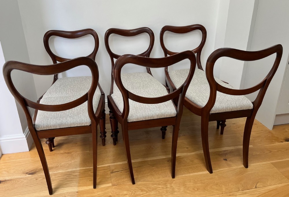 Set of Six Mahogany Balloon Back Dining Chairs View VIII