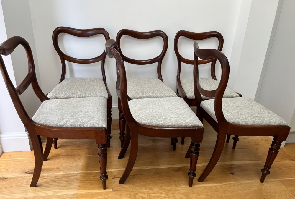 Set of Six Mahogany Balloon Back Dining Chairs View IX