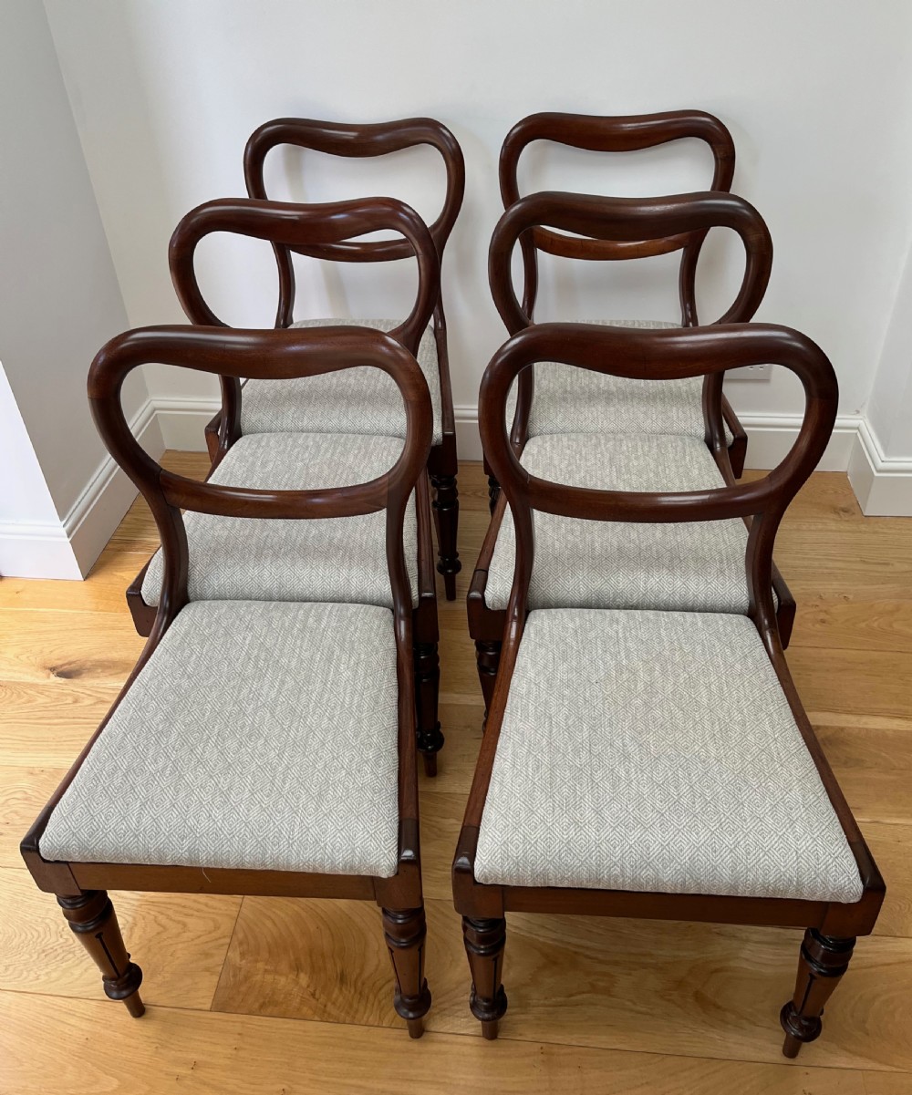 Set of Six Mahogany Balloon Back Dining Chairs View X
