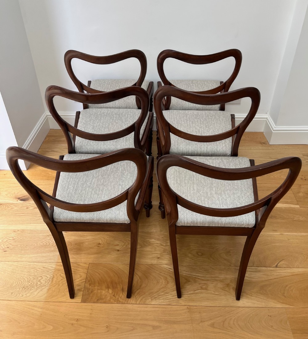 Set of Six Mahogany Balloon Back Dining Chairs View XI