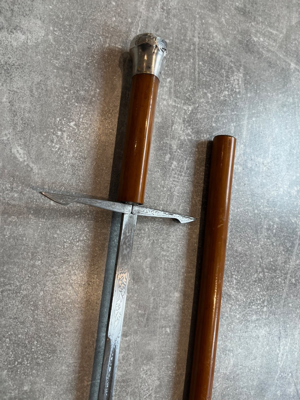 Silver Mounted Sword Stick with Toledo Blade  View XII