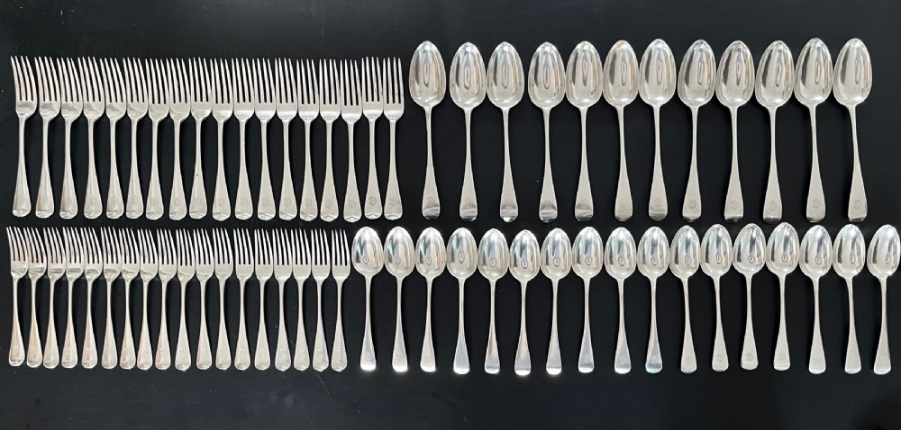 65 Piece Sterling Silver Canteen by George Adam, London 1867 View XII