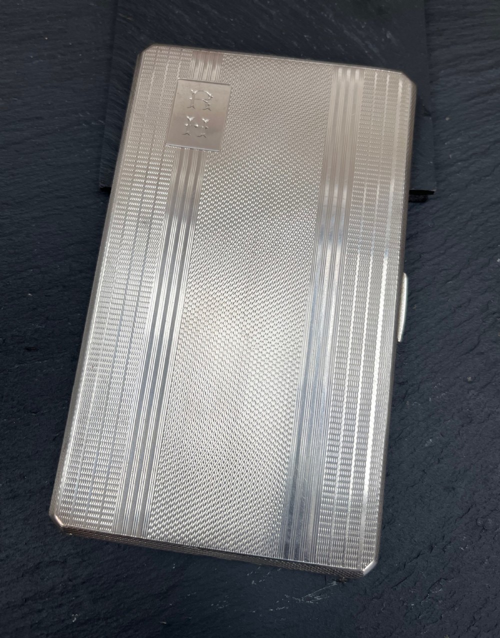 Silver Cigarette Case with Initials 