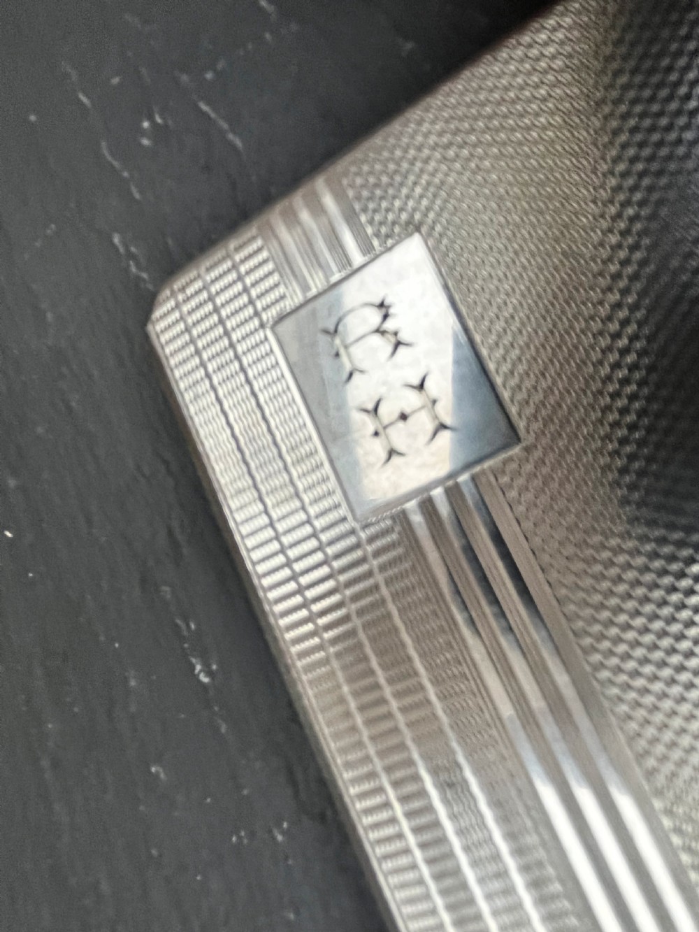 Silver Cigarette Case with Initials 