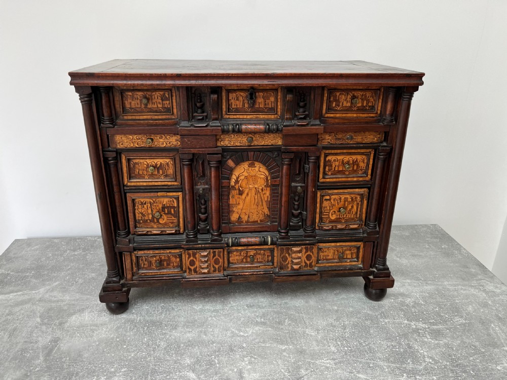 Inlaid Table Top Cabinet, Partly 16th Century