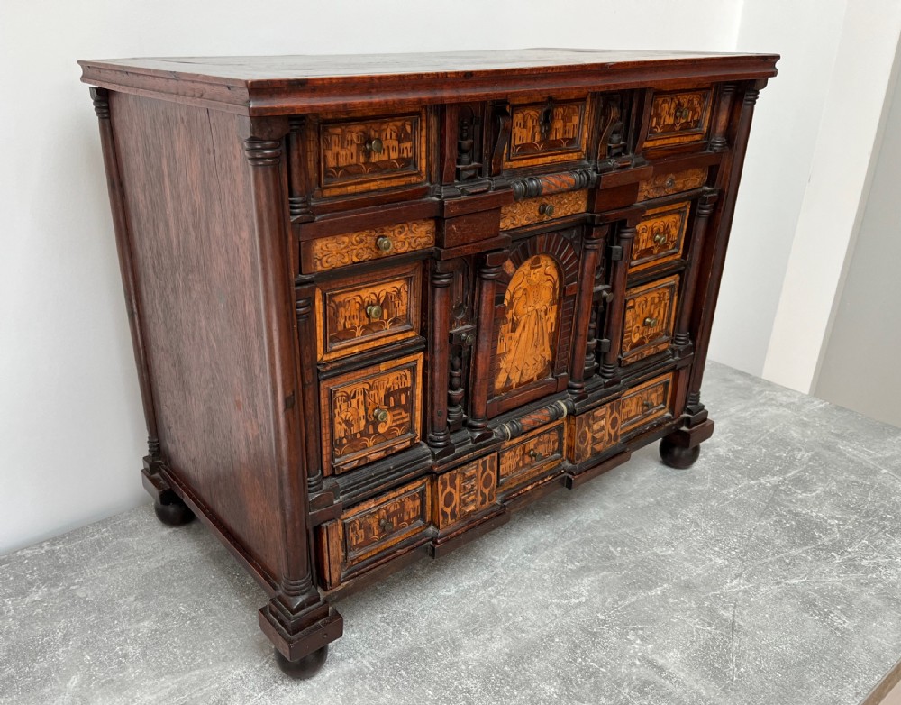 Inlaid Table Top Cabinet, Partly 16th Century View II