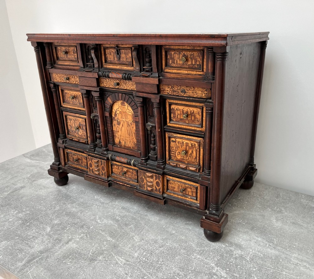 Inlaid Table Top Cabinet, Partly 16th Century View III
