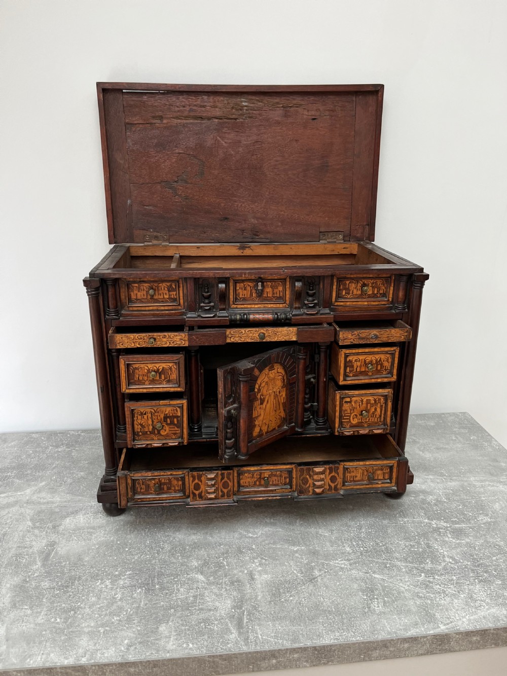 Inlaid Table Top Cabinet, Partly 16th Century View V