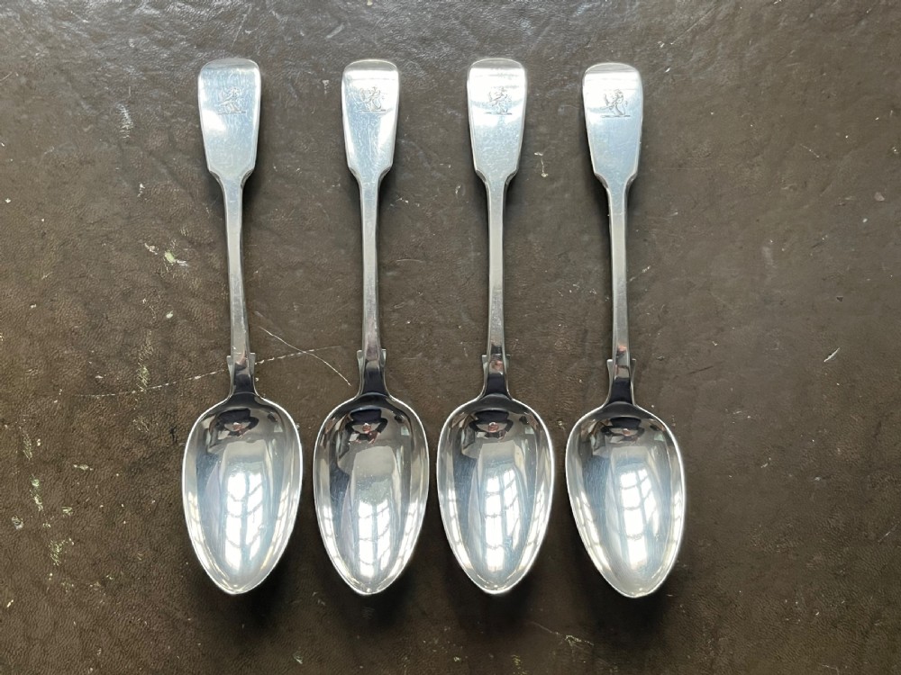 4 Silver Soup or Serving Spoons, Exeter 1844