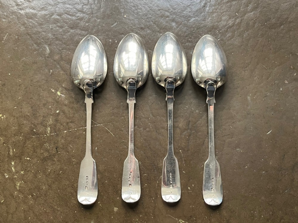 4 Silver Soup or Serving Spoons, Exeter 1844 View III
