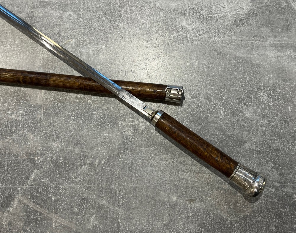 Cherrywood Sword Stick with Silver Mounts