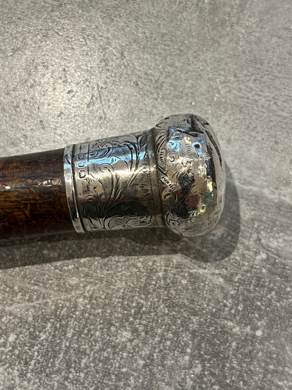 Cherrywood Sword Stick with Silver Mounts View IX