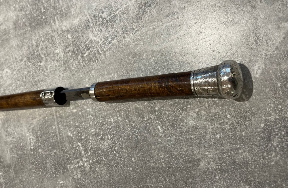 Cherrywood Sword Stick with Silver Mounts View XI