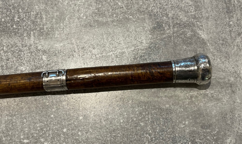 Cherrywood Sword Stick with Silver Mounts View XII