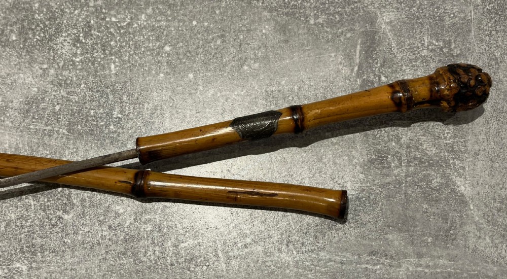 Asian Bamboo Sword Stick Cane