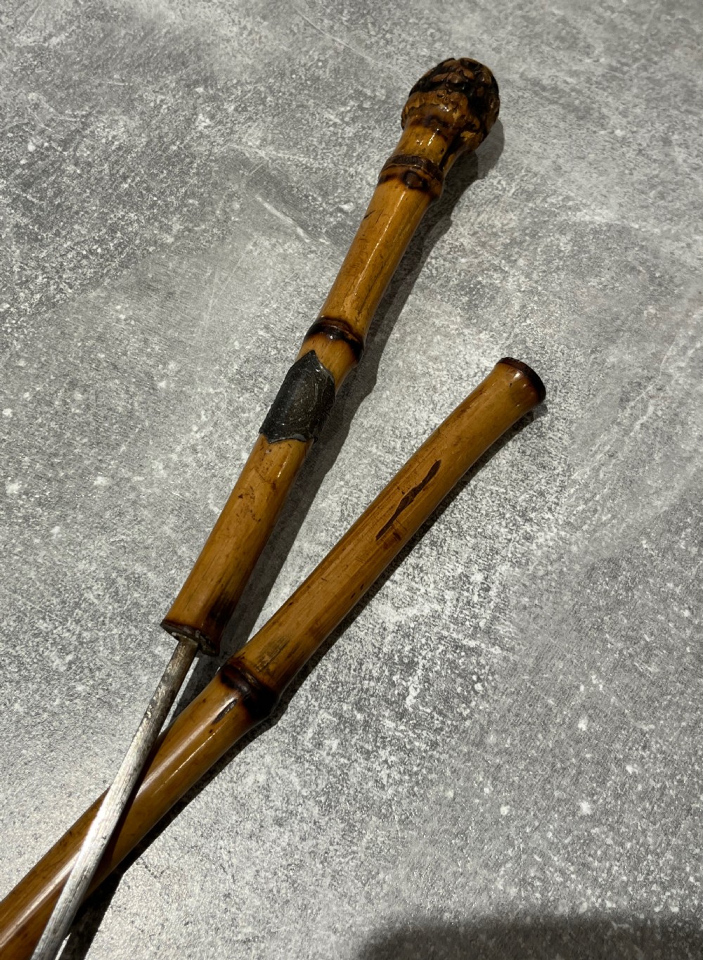Asian Bamboo Sword Stick Cane View V