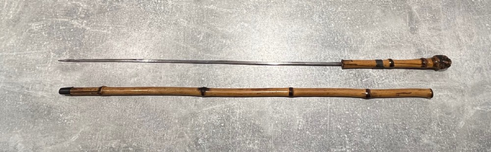 Asian Bamboo Sword Stick Cane View XIII