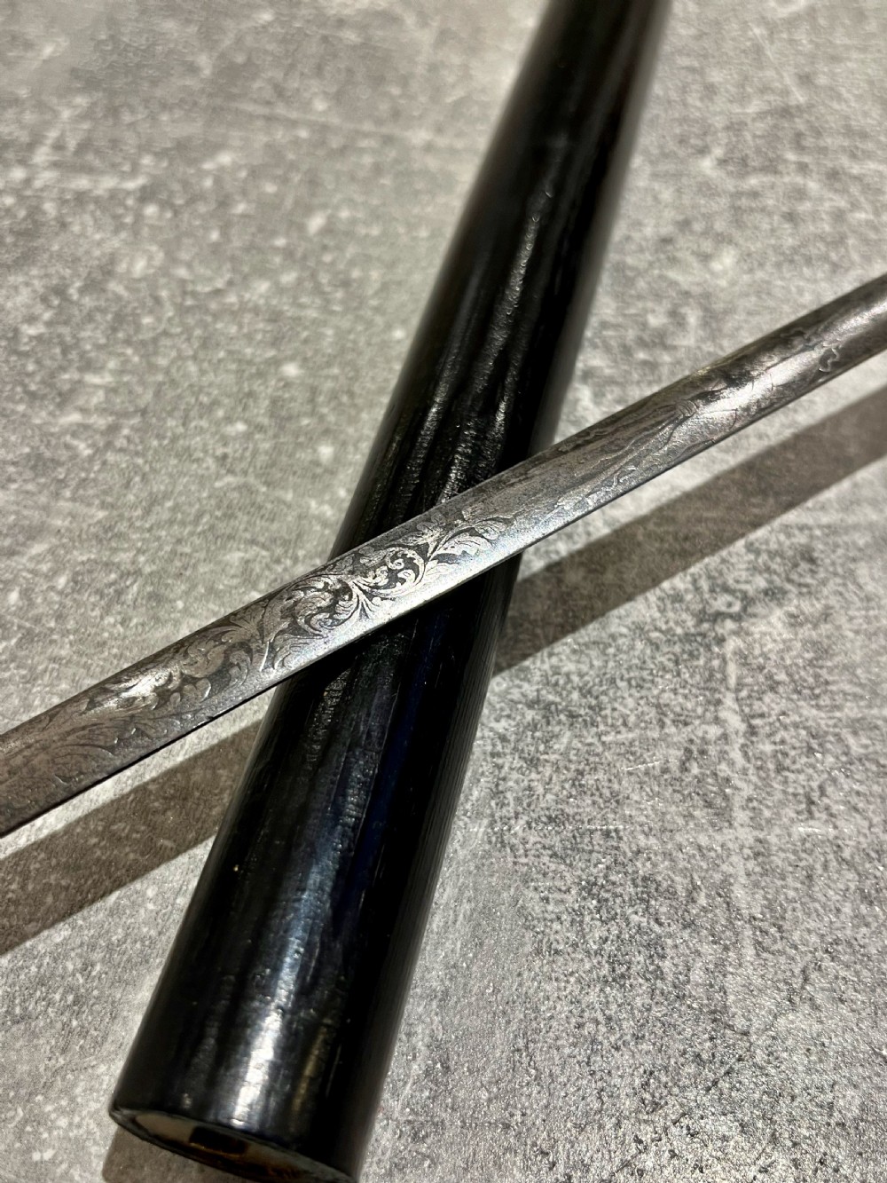 Silver Topped Sword Stick by Brigg of London 1886 View V