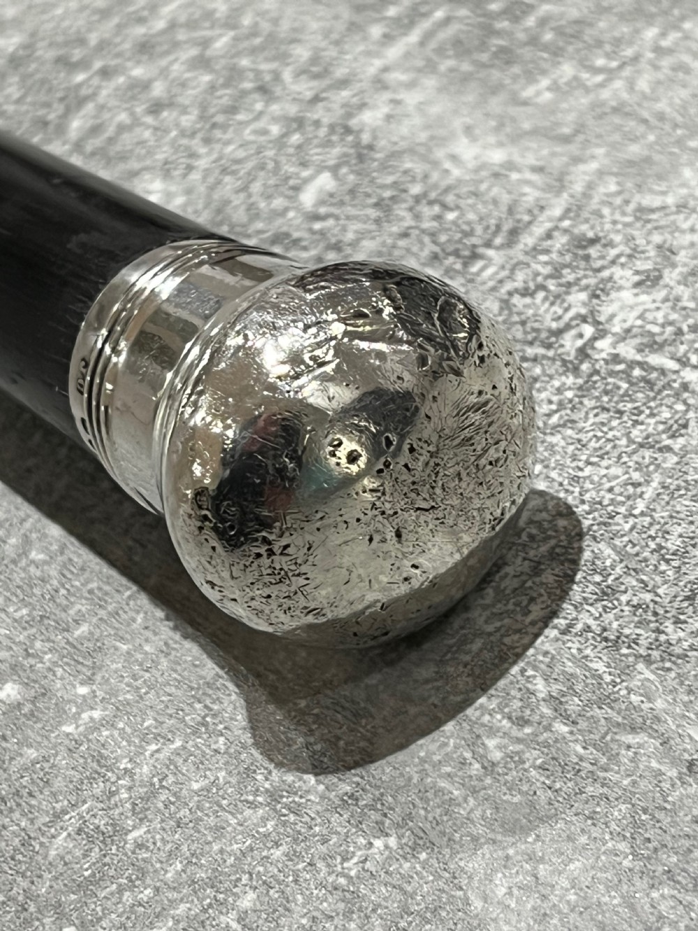 Silver Topped Sword Stick by Brigg of London 1886 View X