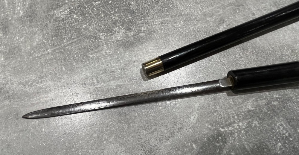 Silver Topped Sword Stick by Brigg of London 1886 View XII