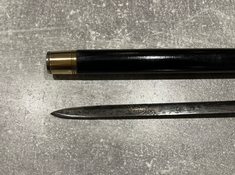 Silver Topped Sword Stick by Brigg of London 1886 View XIII
