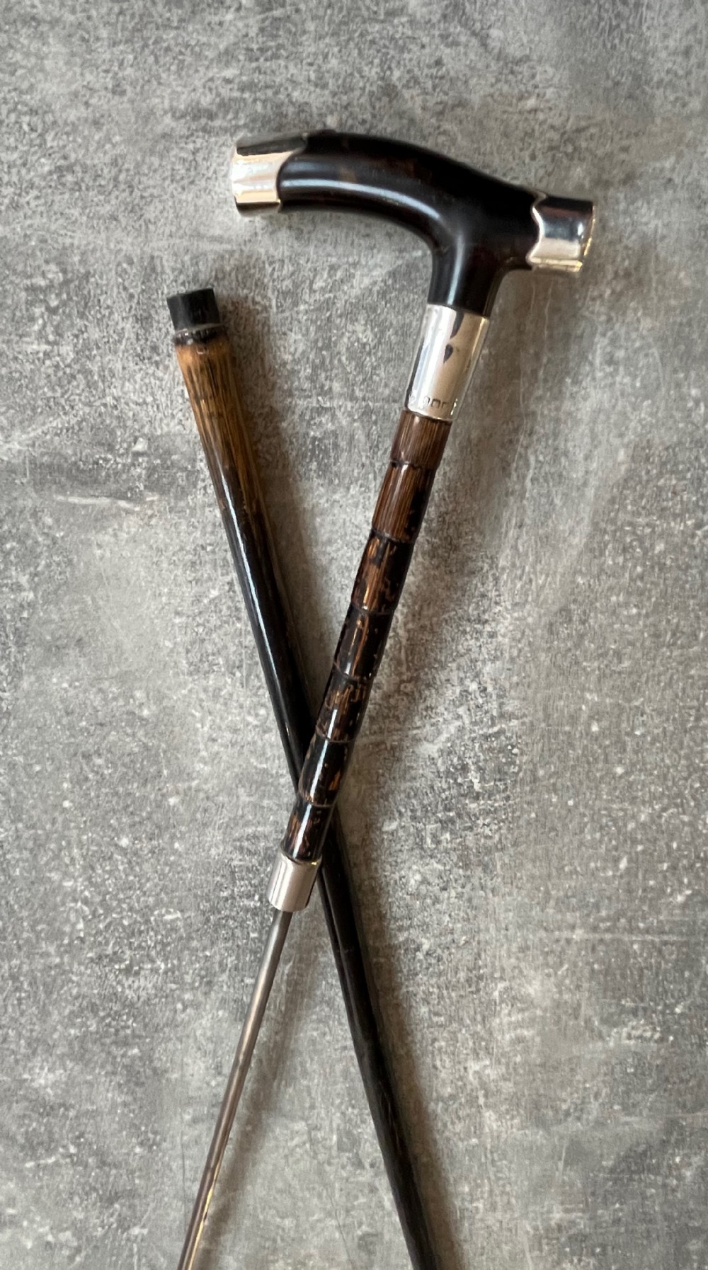 Silver Mounted Sword Stick with Tortoiseshell Handle
