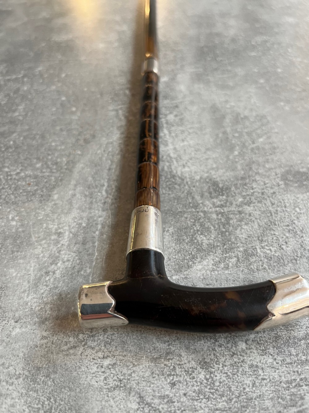 Silver Mounted Sword Stick with Tortoiseshell Handle View IX