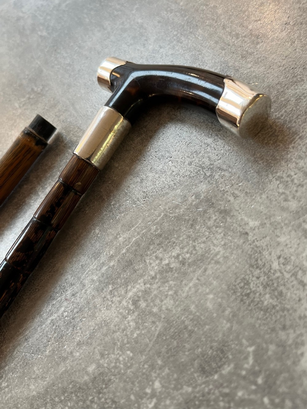 Silver Mounted Sword Stick with Tortoiseshell Handle View XII