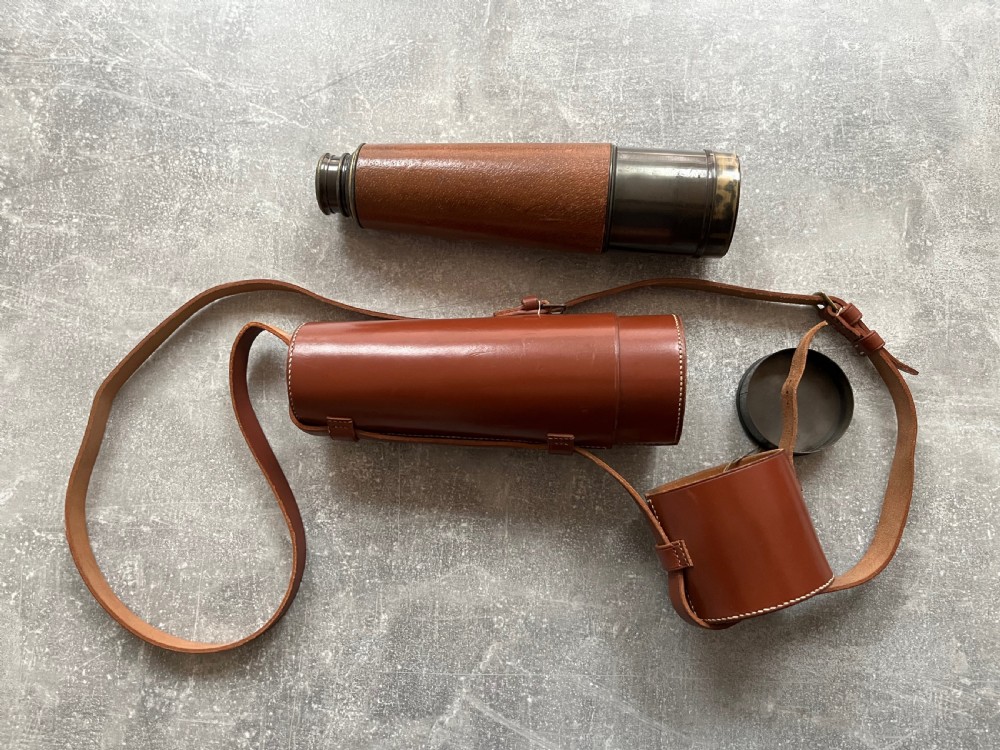 Four Draw Brass Telescope by JH Steward with Case View IV