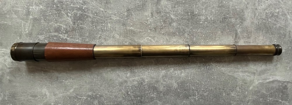 Four Draw Brass Telescope by JH Steward with Case View IX