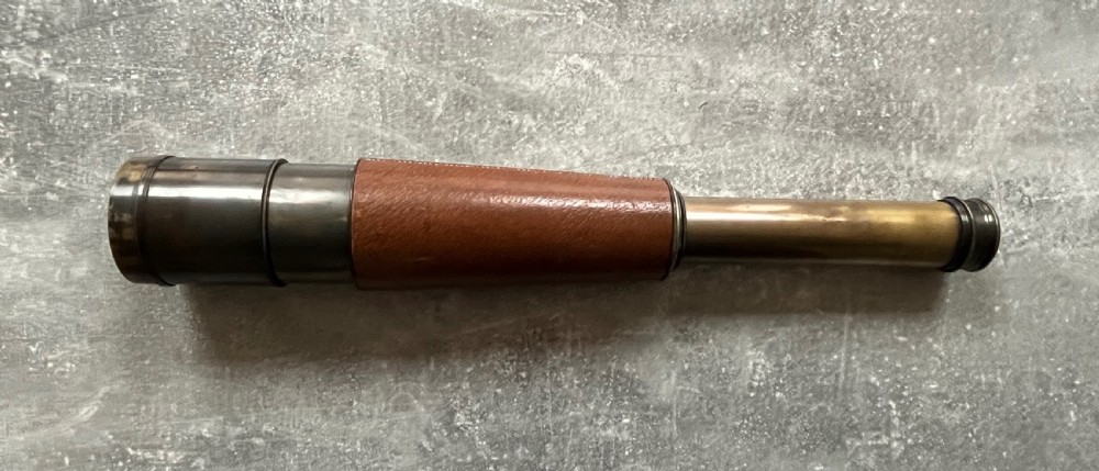 Four Draw Brass Telescope by JH Steward with Case View X