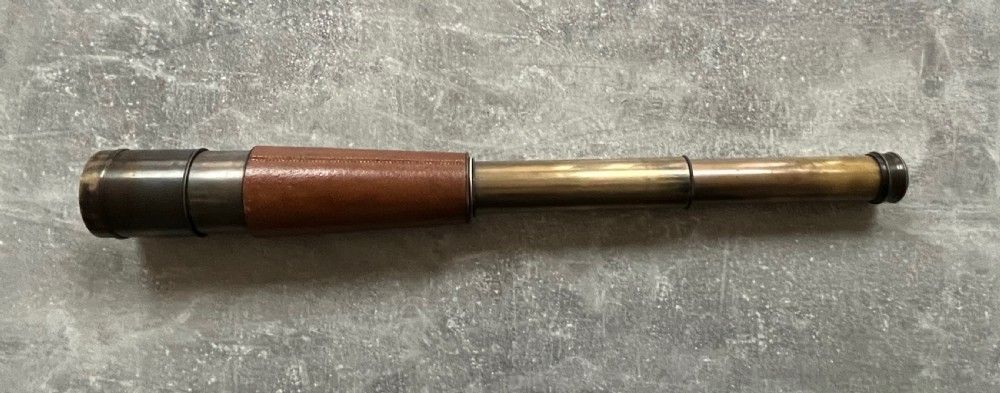Four Draw Brass Telescope by JH Steward with Case View XI