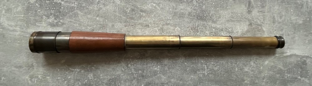Four Draw Brass Telescope by JH Steward with Case View XII