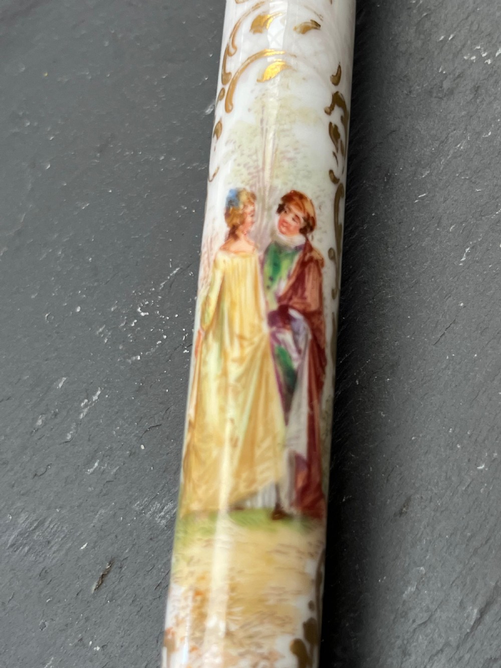 Rare Porcelain Handled Gilt Mounted Bamboo Sword Stick View V