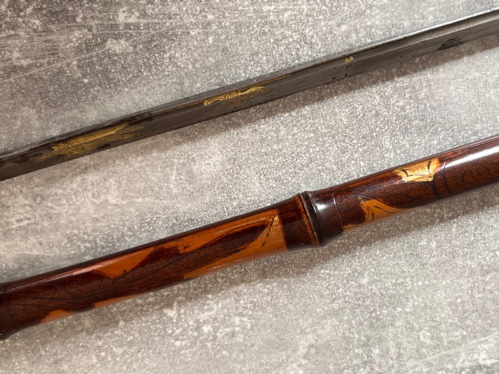 Rare Porcelain Handled Gilt Mounted Bamboo Sword Stick View XVI