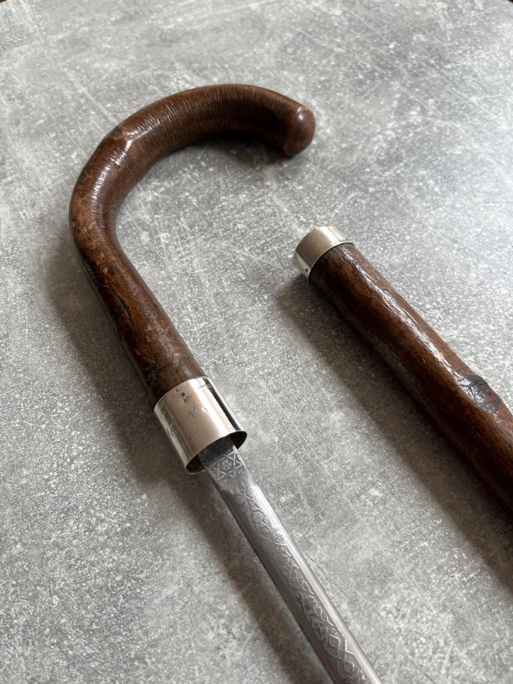 Crook Handled Chestnut Sword Stick With Wilkinson Blade View III