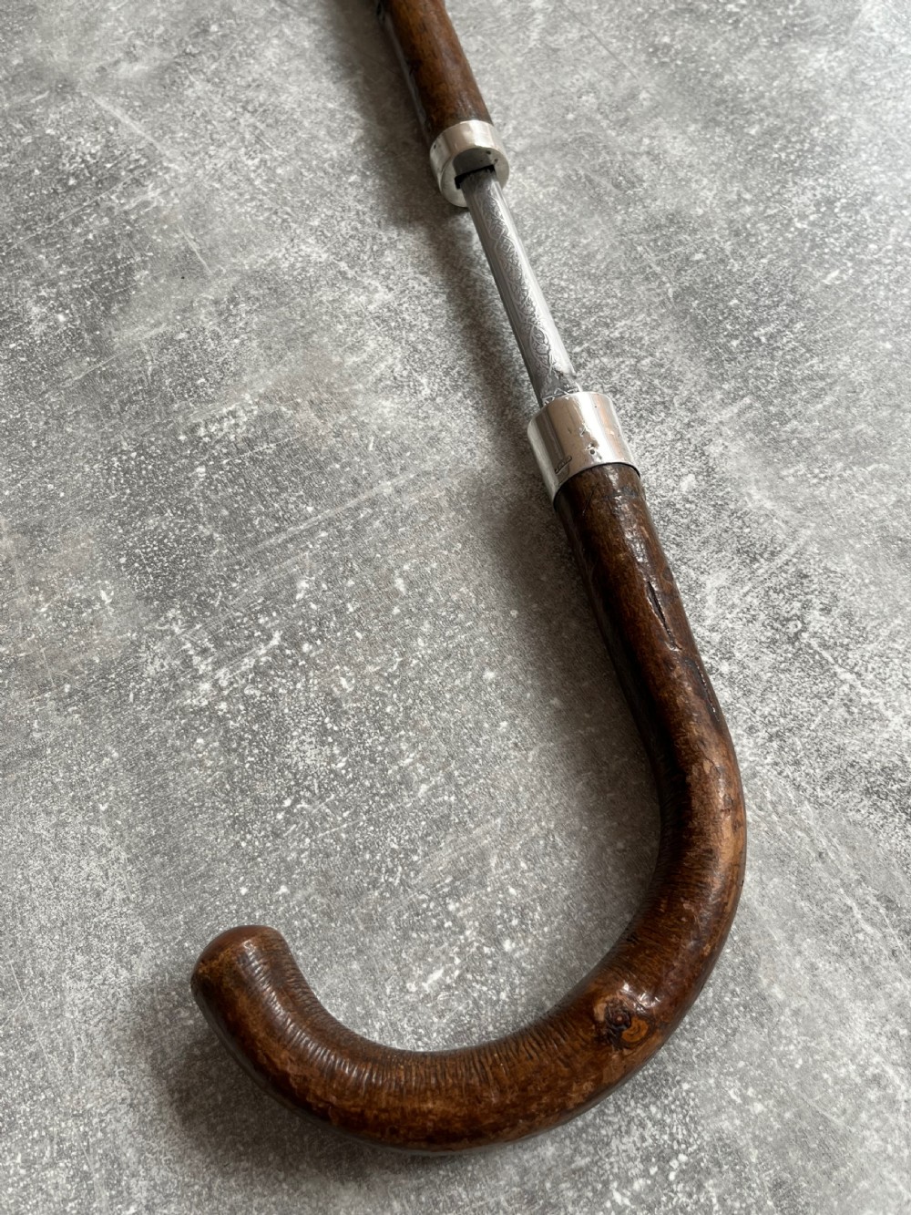 Crook Handled Chestnut Sword Stick With Wilkinson Blade View XI